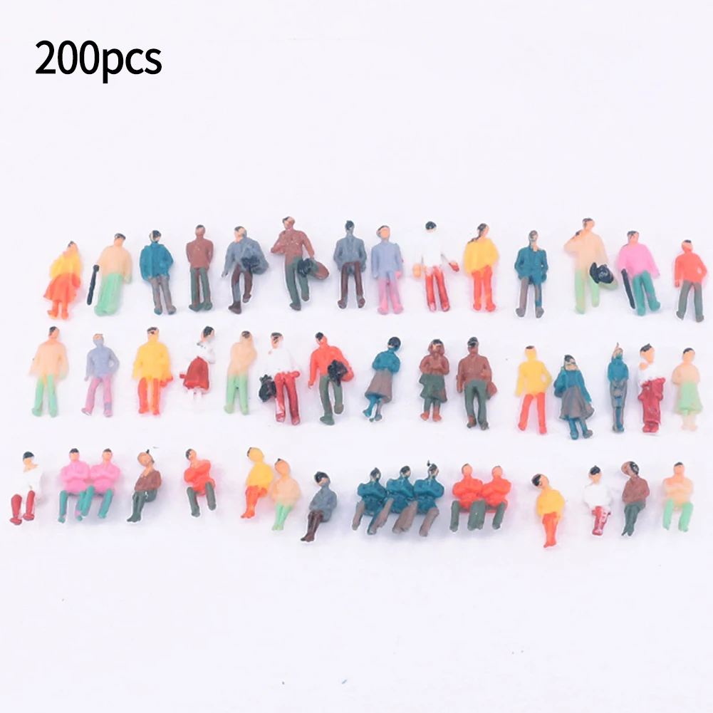 

200Pcs Different Poses Model Trains 1:87 O Scale All Standing Painted Figures Passengers People Model Railway Building Convolute