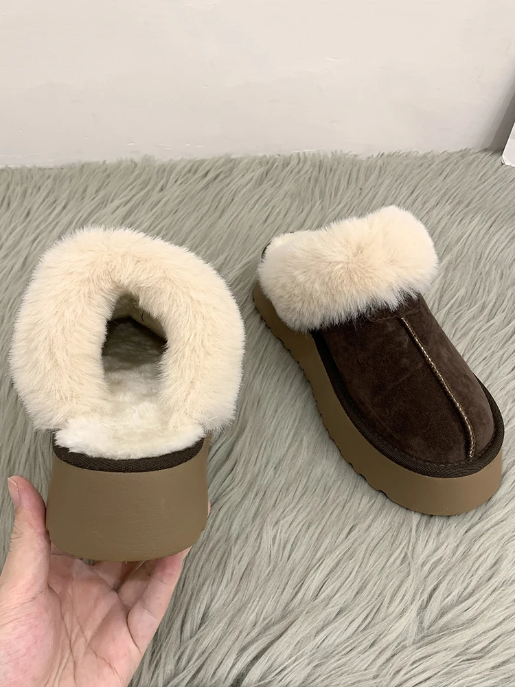 

Women's Slippers Worn Outside Autumn and Winter 2022 New Fashion Plush Warm Thick Soled Anti-skid Vintage Cotton Shoes