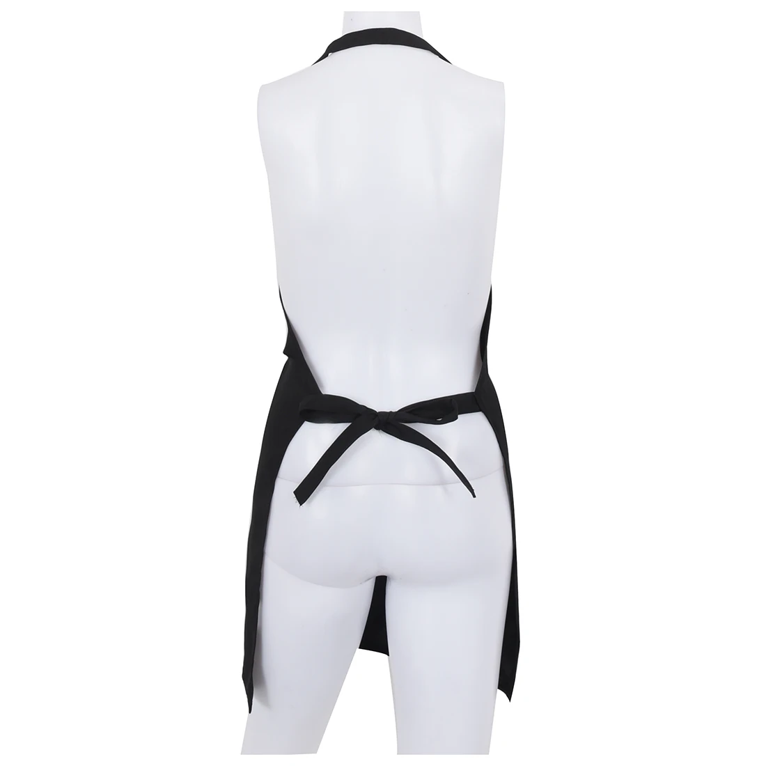 Простой фартук с передним карманом для кухни черного цвета