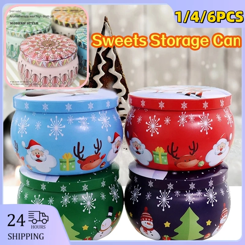 

Gift Box 2.2oz Tinplate Storage Case Metal Mini Storage Organizer Candle Container Creative Gift Giving Candle Making Candy Tin