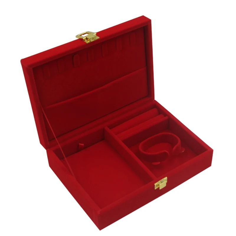 

Модный китайский счастливый красный женский органайзер для ювелирных изделий, коробка с рисунком дракона Феникса, браслета, ожерелья, подарка, парчовая упаковка, коробка