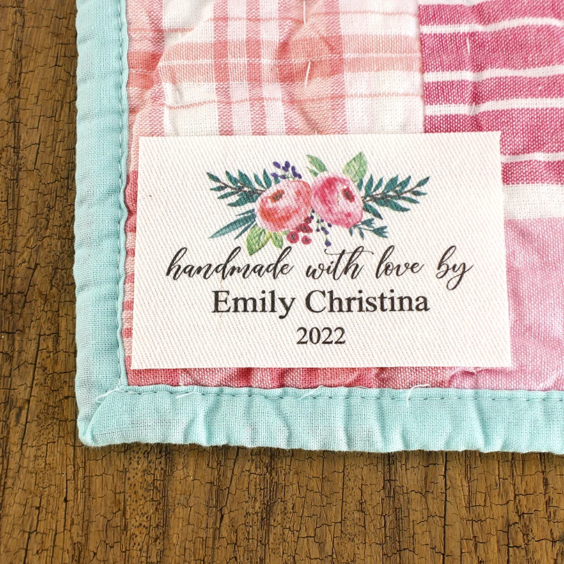 

Set of 16 sewing labels, fabric patch, cotton tag, personalized cotton label, fabric label, crochet label, craft show (TB3600)