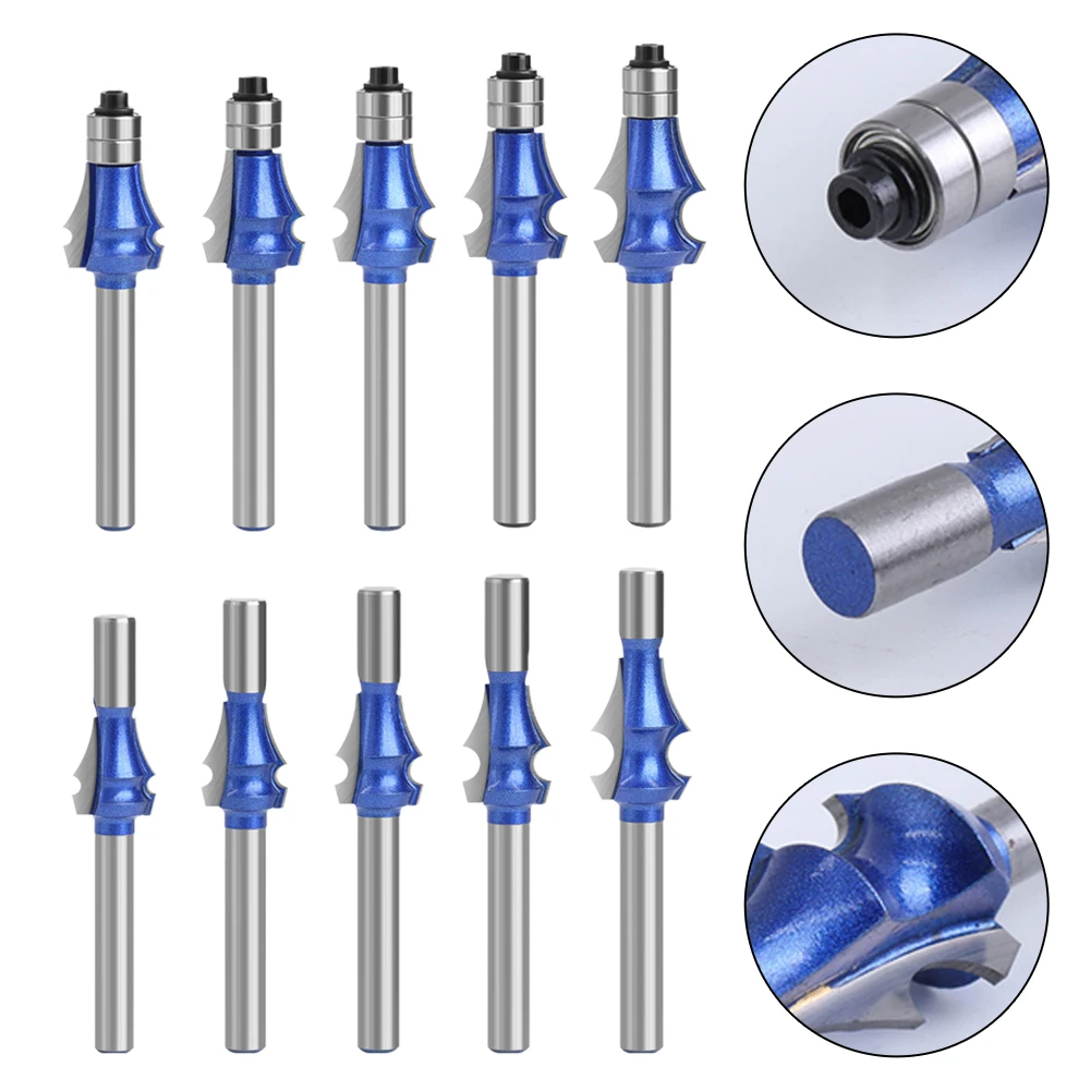 

1PC 8mm Shank Steel Wood Router Bit YG6X Carbide Tip End Mill Woodworking Milling Cutter With Bearing Woodworking Tools R1.5-R4