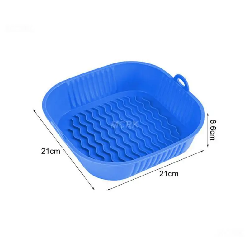 

Reusable Silicone Air Fryer Liner Basket Square Air Fryer Pot Tray Heat Resistant Food Baking for AirFryer Chicken Accessories