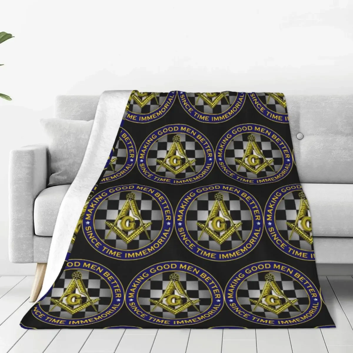 

Making Good Men Better Freemason Fleece Blankets Funny Throw Blanket for Home Hotel Sofa 200x150cm