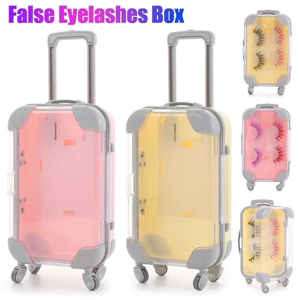 

Mini trolley false eyelashes packaging box luggage lashes suitcase luxury mink lashes fluffy curly case Beauty Makeup Tool