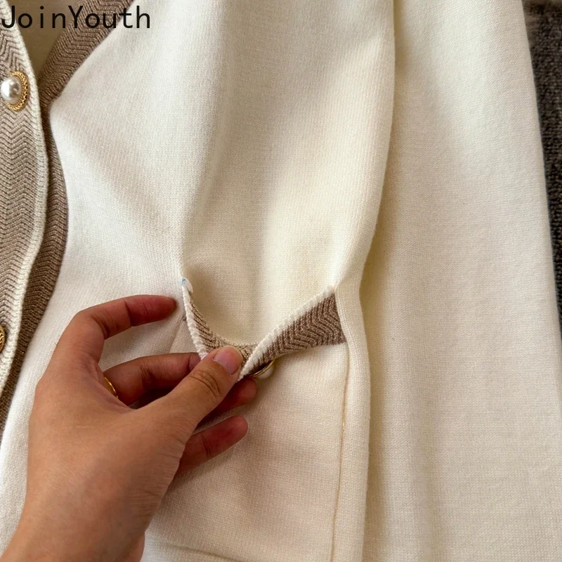 Женский винтажный костюм из двух предметов кардиган с V-образным вырезом и