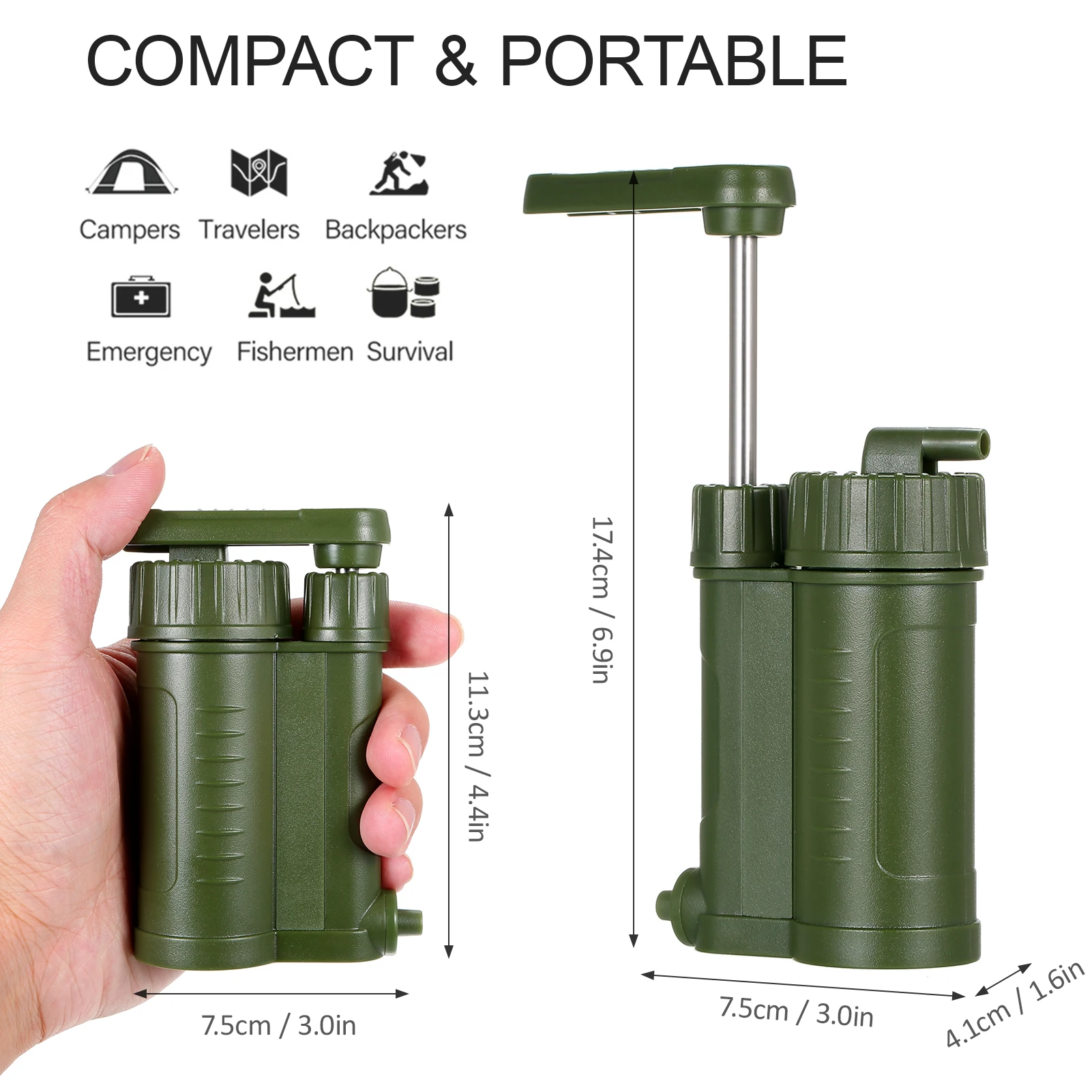

Outdoor Water Filtration System Water Purifier Water Filter for Camping Hiking Emergency Fishing