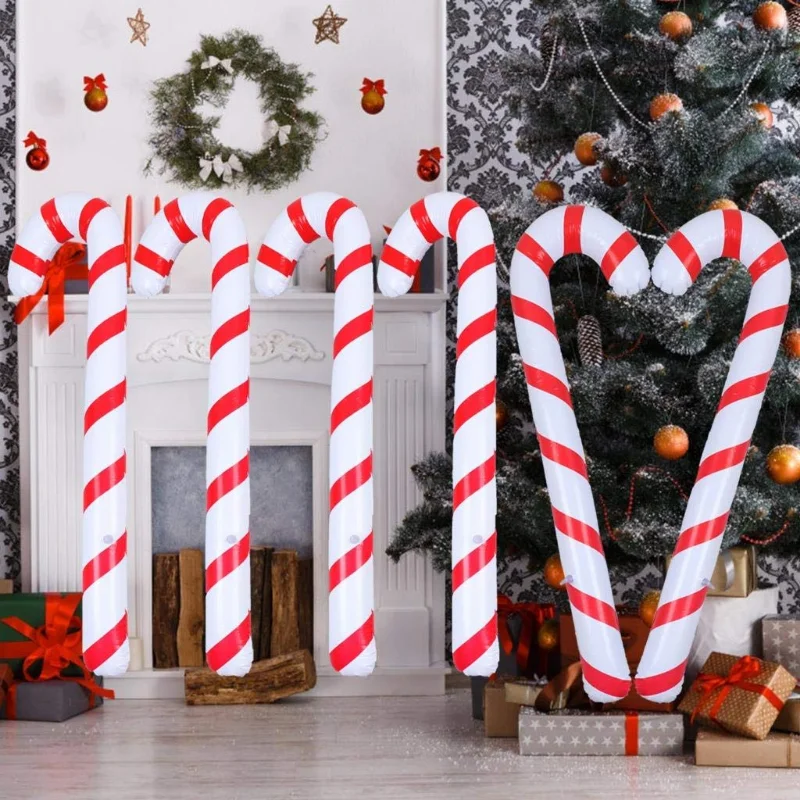

90cm Inflatable Christmas Candy Cane Stick Balloons Outdoor Candy Canes Decor for Xmas Decoration Supplies 2022 Navidad