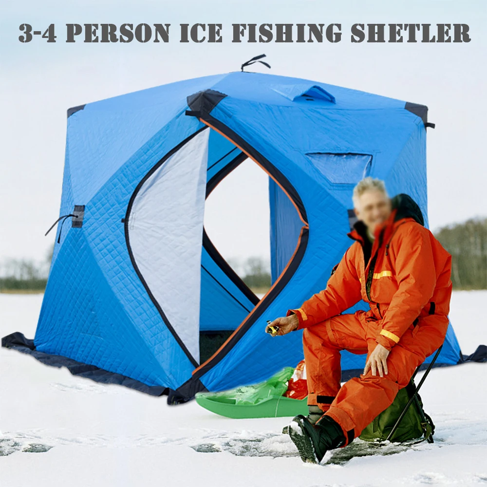 

Палатка для зимней рыбалки на 3-4 человек, трехслойная хлопковая теплая туристическая палатка для зимней рыбалки и походов