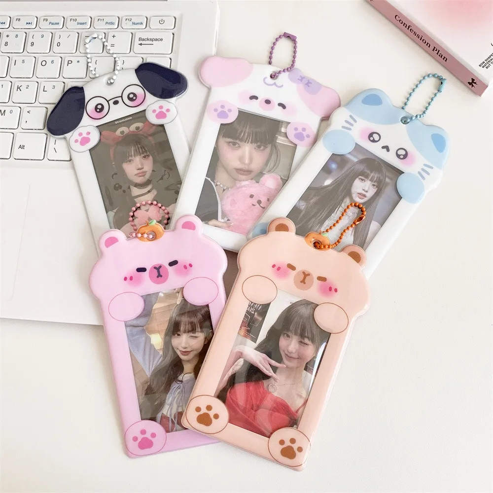 Kawaii ПВХ чехол для карты щенка капибара брелок ключей защитный карт корейский