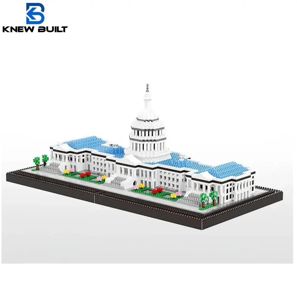 

KNEW BUILT Capitol City Construction White House Micro Building Blocks US Mini Architecture Adult Children Toys Assemble Bricks