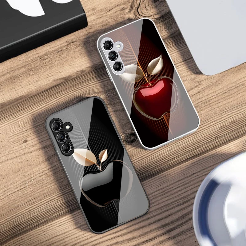 Фото Чехол для телефона Samsung Galaxy A14 4G 20 30 52 20S 21S 22 32 33 34 42 50 51 53 54 70 71 72 73 5G из стекла с градиентным полосатым дизайном, цвет яблочная роза №5