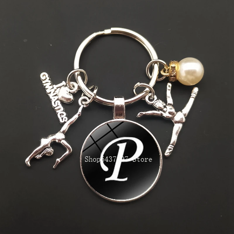 Стеклянный брелок с надписью спортивный для гимнастики автомобильной сумки