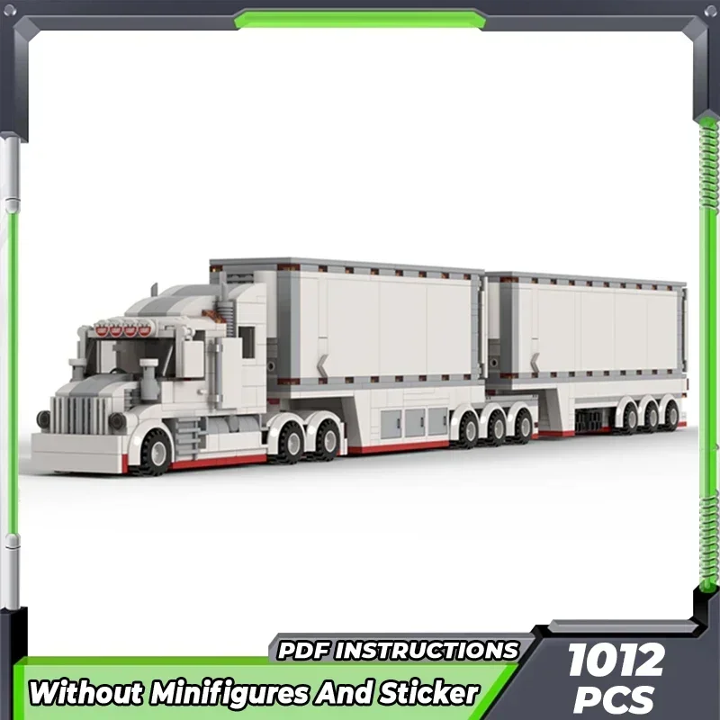 Moc строительные кирпичи модель военного грузовика с охлаждением B-двойная