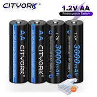 cityork 1 2v aa rechargeable batteries 3000mah ni mh aa rechargeable battery 2a for toyscameraflashlight