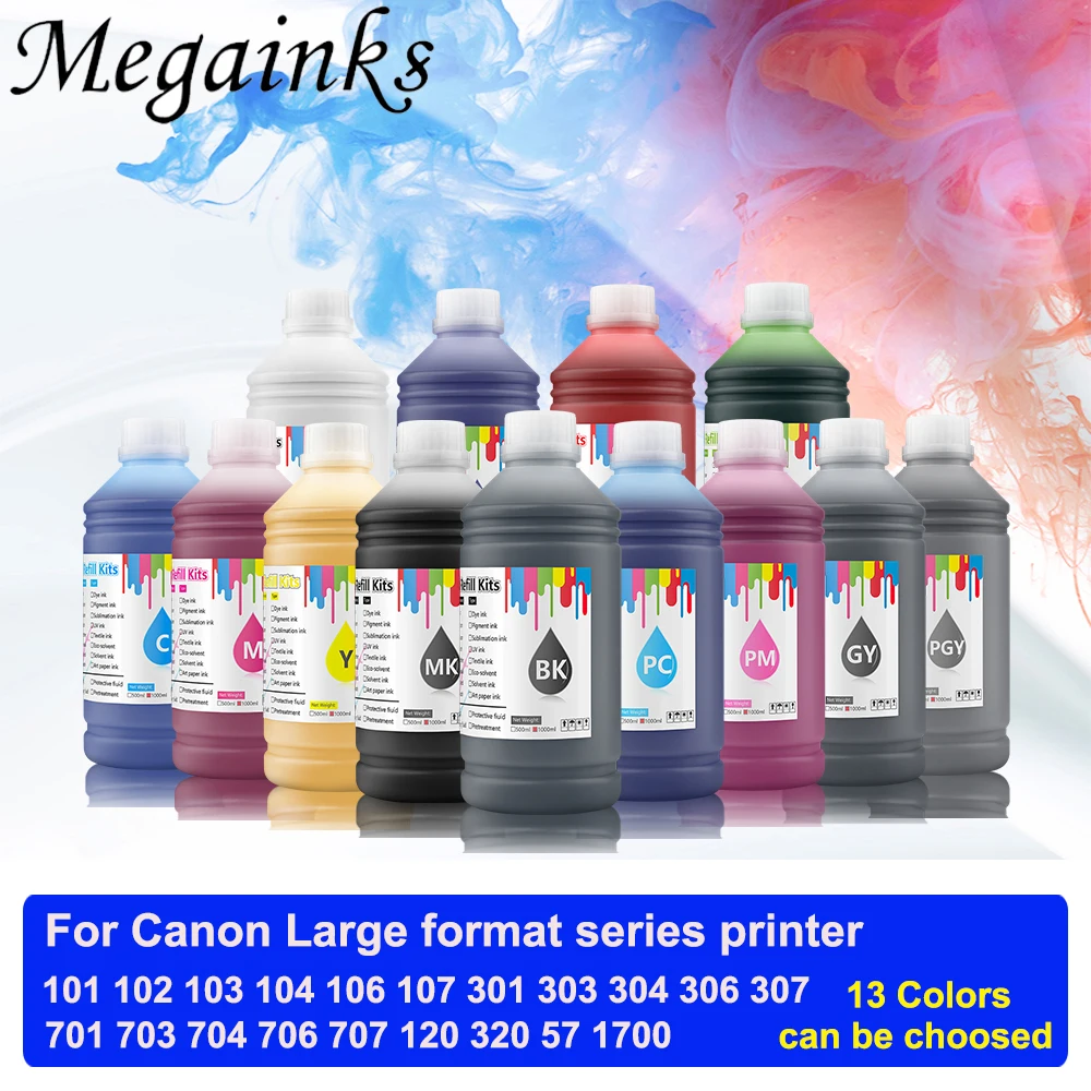 

1000ml Refill Pigment Ink for Canon PFI-101 102 103 104 106 107 107 57 1700 120 320 206 306 307 701 702 703 704 706 707 printer