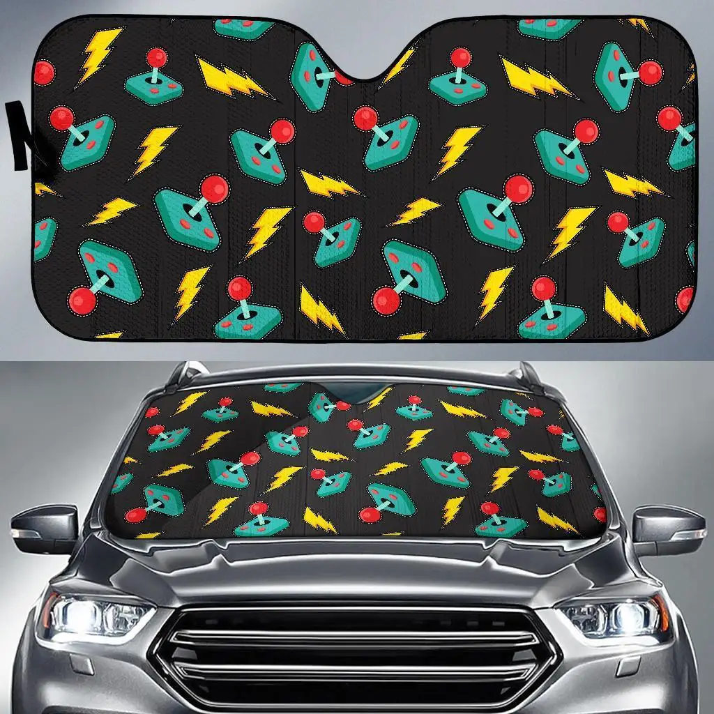 

Gaming Joystick Pattern Print Auto Sun Shade Car Windshield Window Cover Sunshade