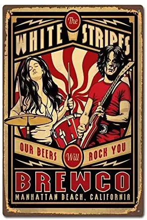 

Rock Beer Sticker Collection Retro Metal Painted Art Poster Metal Iron Painting Tin Wall Signs
