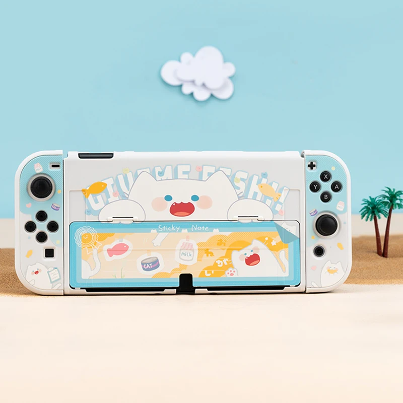 Kawaii Nintendo Switch OLED чехол с милым кроликом жесткий корпус для ПК защитный сплит Joy-con