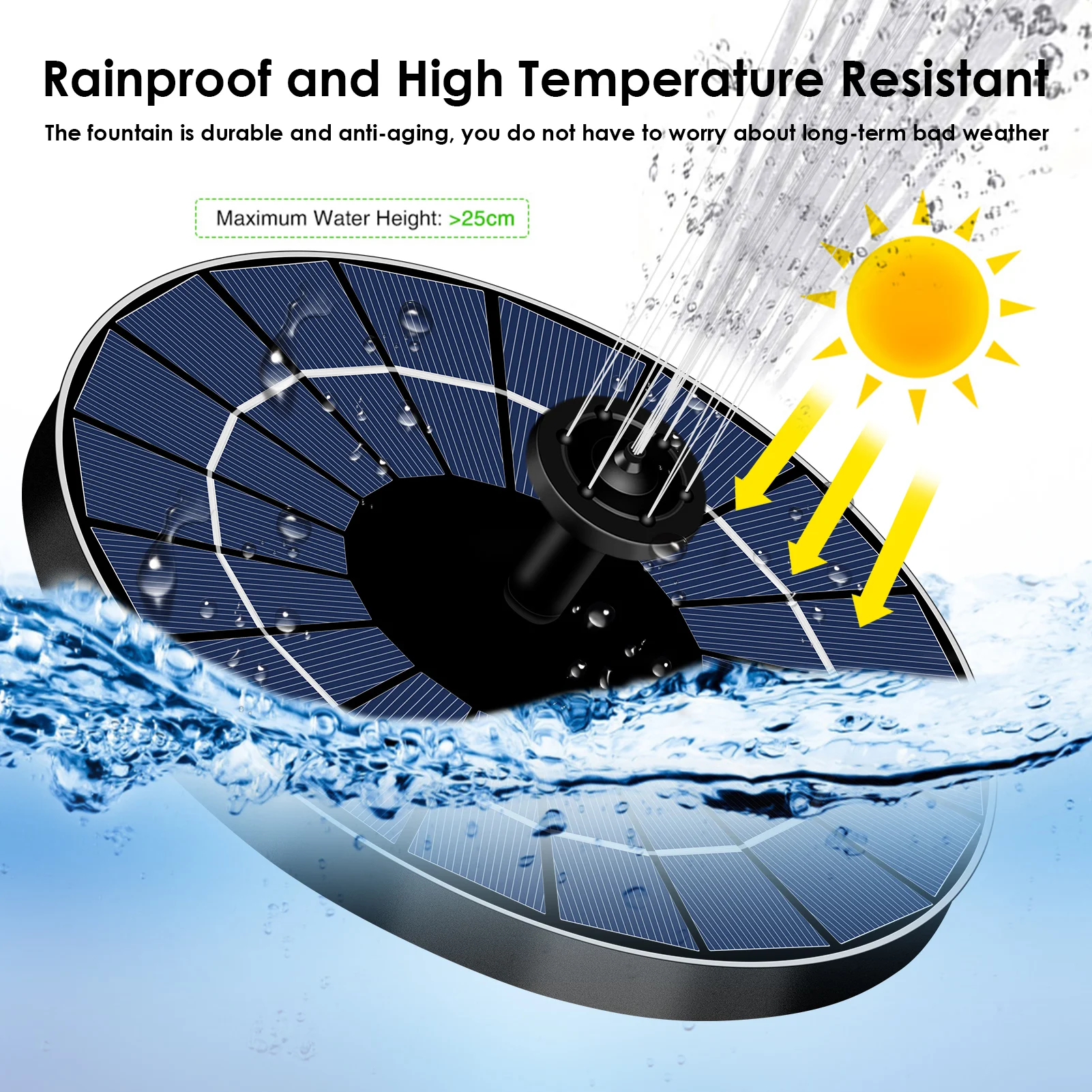 

9 в/3,5 Вт Солнечный фонтанный насос, солнечный фонтан, Модернизированная версия для птичьей ванны, пруда, бассейна, аквариума, аквариума, сада