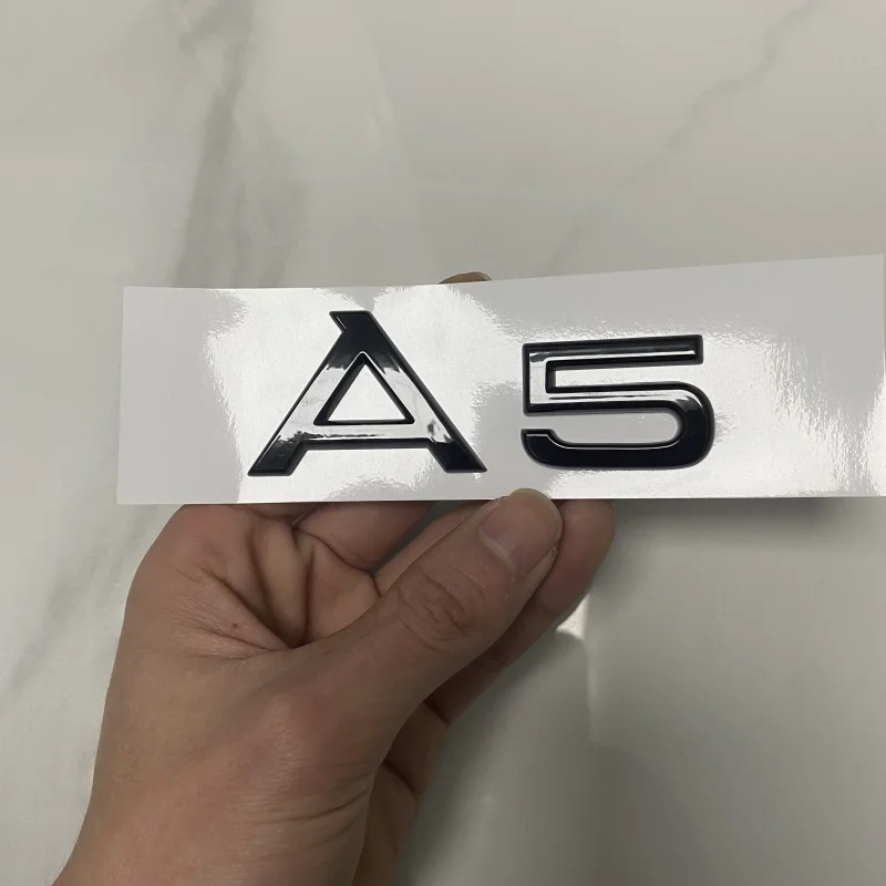 AUDI A5 4-кольцевой логотип ABS черный 2014-2024 Автомобильный капот передняя решетка задний багажник эмблема значок наклейка Quattro Sline A5 аксессуар ремонт