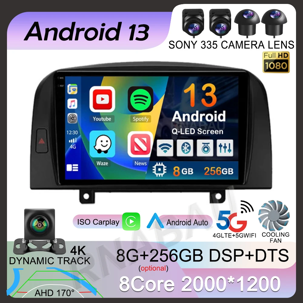 Фото Android 13 WIFI + 4G Carplay для Hyundai SONATA NF 2004 2005 2006 2007 2008 Автомобильный радиоприемник Мультимедийный плеер GPS-навигация DSP 2din BT №2
