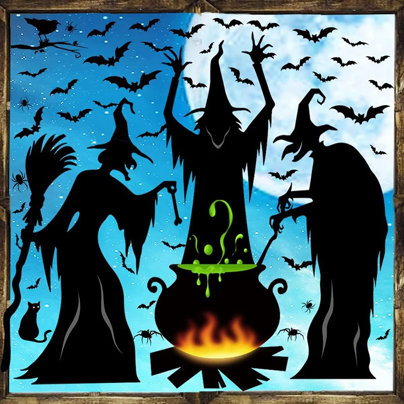 Гигантский призрак монстр призрачная тень наклейка на окно ведьма мышь смерти