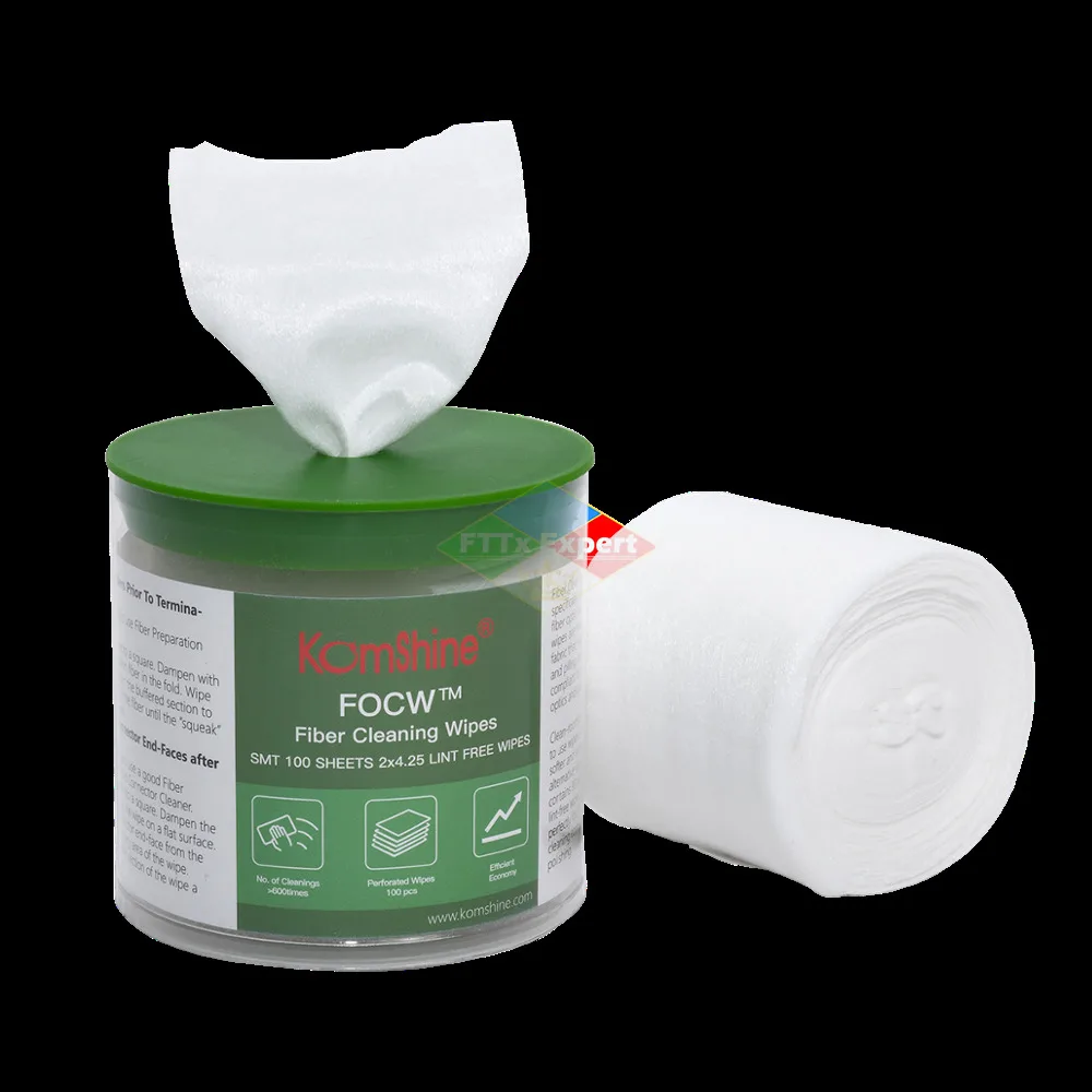 New Komshine FOCW Optical Fiber Cleaning Wipes Clean Time over 600 Times Cheap Cleaner