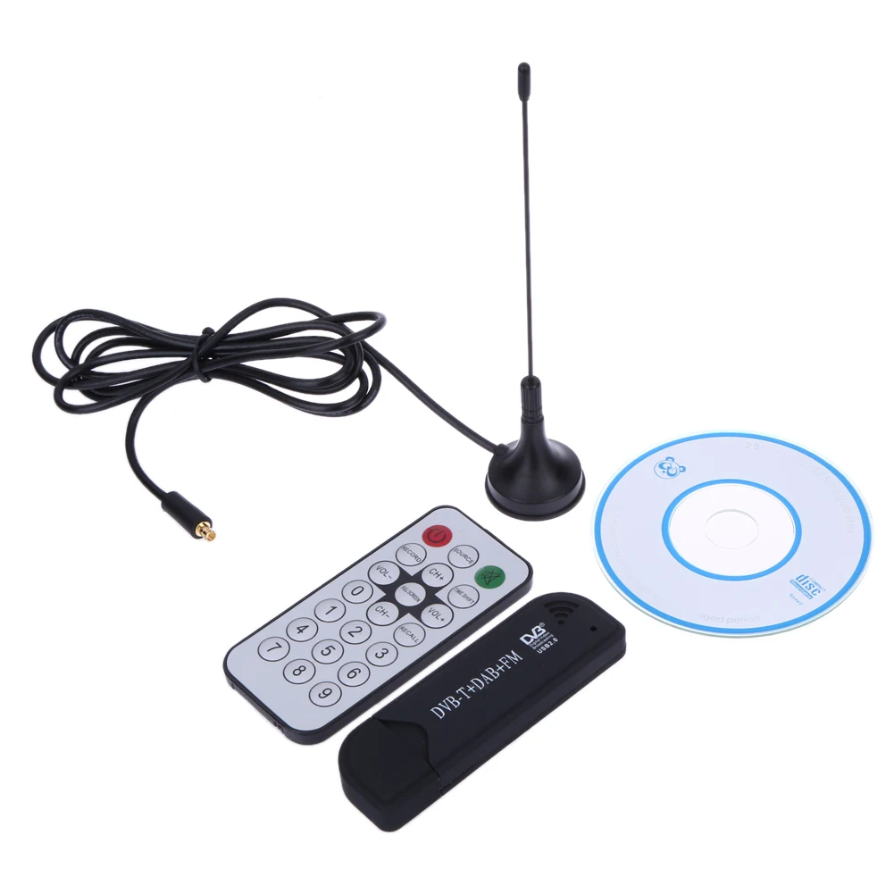 USB 2.0 стандартный цифровой DVB-T SDR + DAB FM ТВ-тюнер приемник RTL2832U FC0012 цифровое наземное