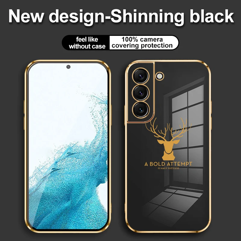 Квадратный Гальванизированный чехол для телефона Samsung S22 Ultra S21 S20 S10 Plus FE с боковым