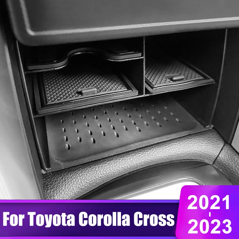 

For Toyota Corolla Cross XG10 2021 2022 2023 Hybrid Car Central Storage Box Organizer Containers Holder Accessories