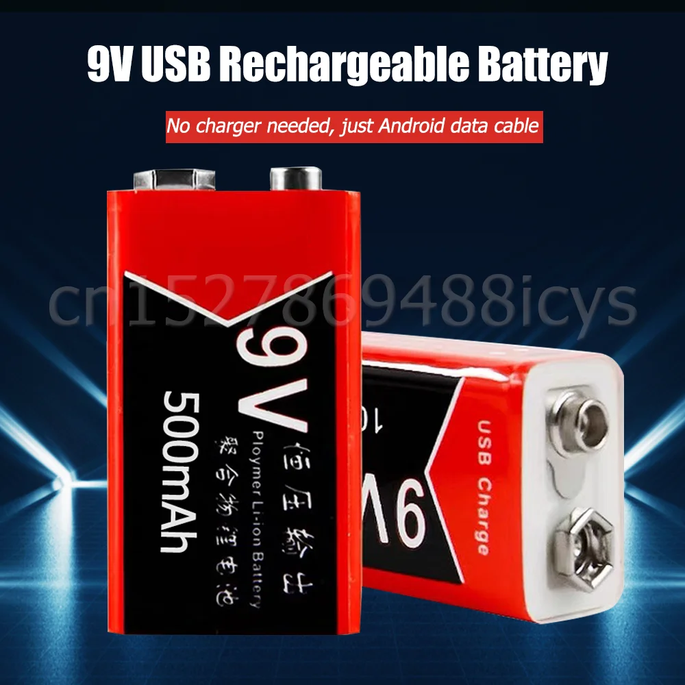 Литий-ионная аккумуляторная батарея 9 в 500 мАч 1 шт. Micro USB для мультиметра