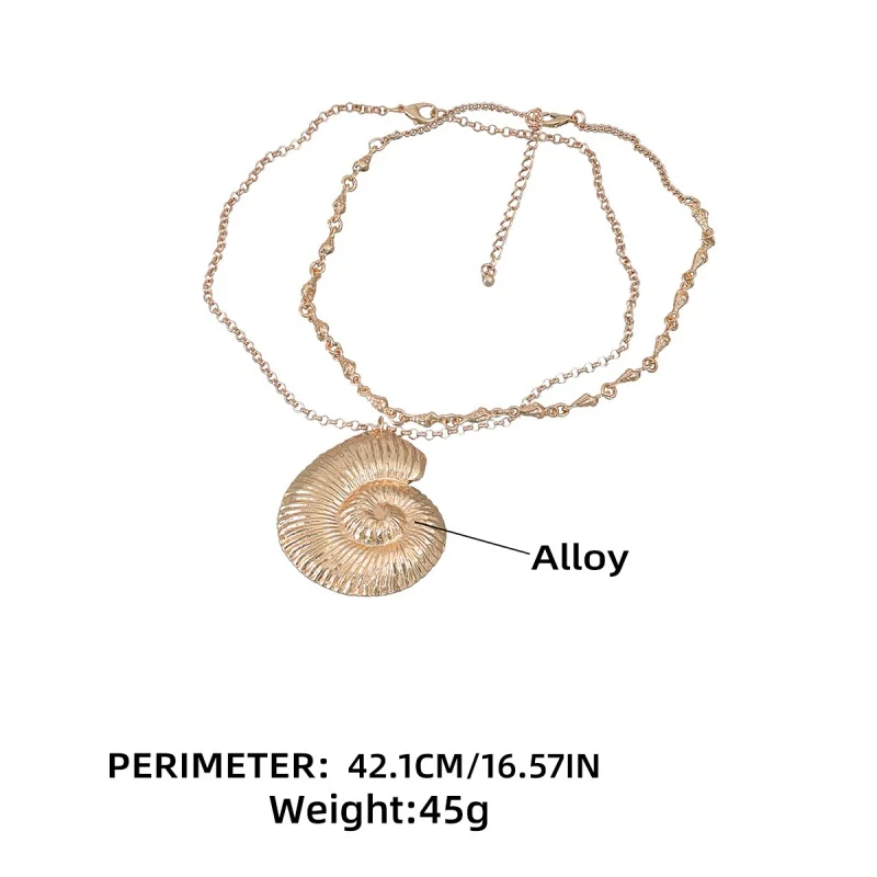 

Women's new vintage metal necklace gold conch pendant necklace party jewelry gift