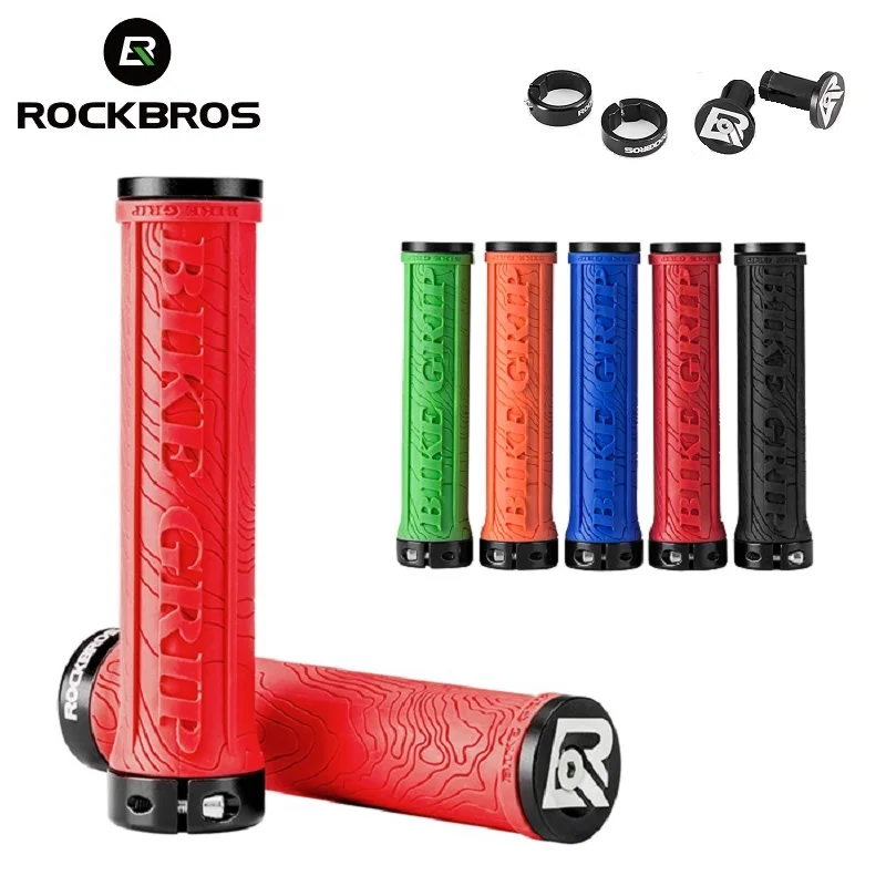 

Велосипедные ручки ROCKBROS из резины ТПР, противоскользящие 3D ручки для горных велосипедов, двусторонний замок, велосипедные аксессуары из алюминиевого сплава