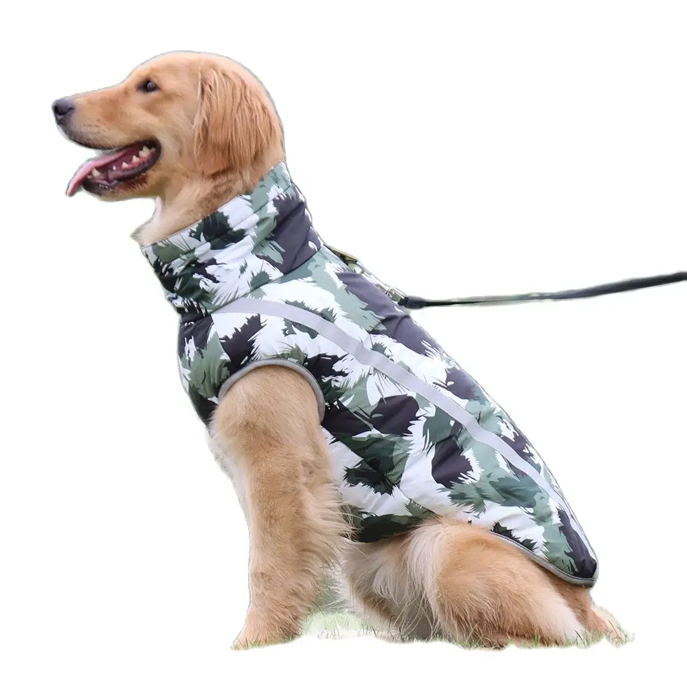 

Pet clothes new fashion autumn and winter dog reflective warm jacket thickened big dog clothes pet supplies