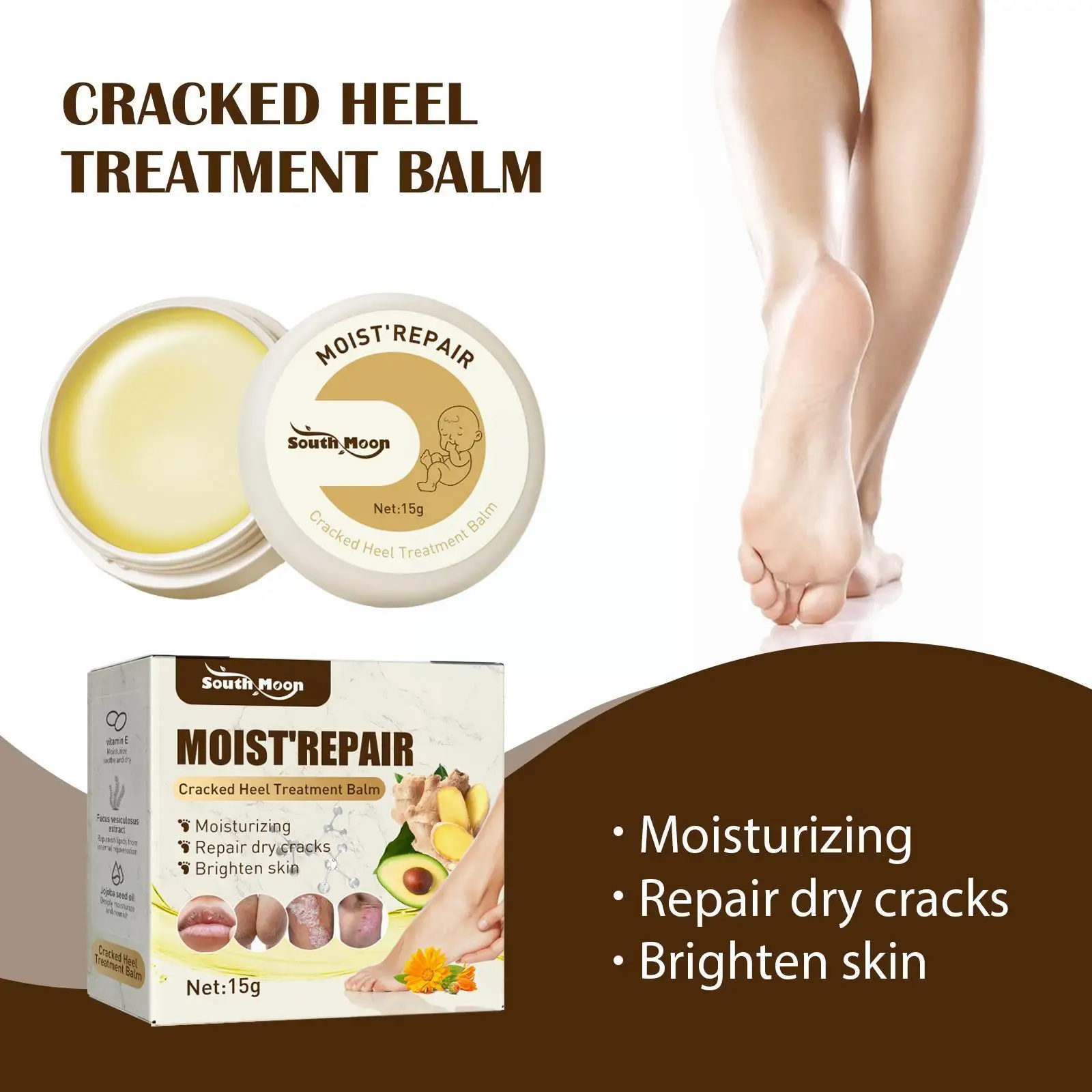 

15G Cracking Resistance Cream Hydrating Foot Lotions Mild Feet Cream Moisturizing Cracking Creams Foot Softening Functional O4R8