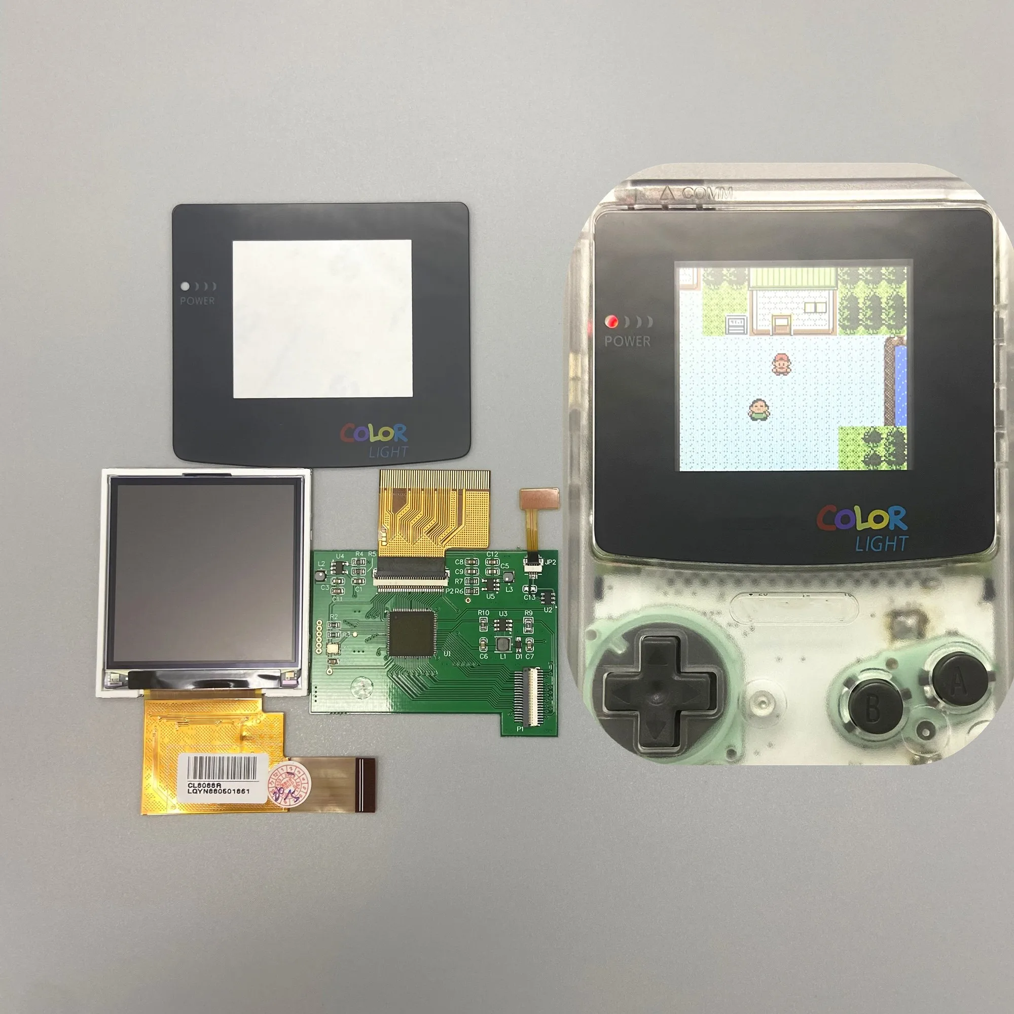 Фото 2,2-дюймовый ЖК-экран высокой яркости GBC для Gameboy Color GBC, Plug and Play без сварки и резки корпуса. №1