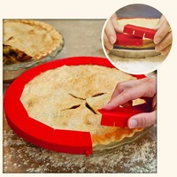 adjustable silicone pizza circle pie pie food grade pizza rim to prevent scorching and protective side baking tool