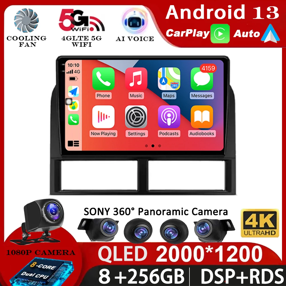 Автомагнитола на Android 13 Carplay для Jeep Grand Cherokee II WJ 1998-2004 GPS-навигатор мультимедийный