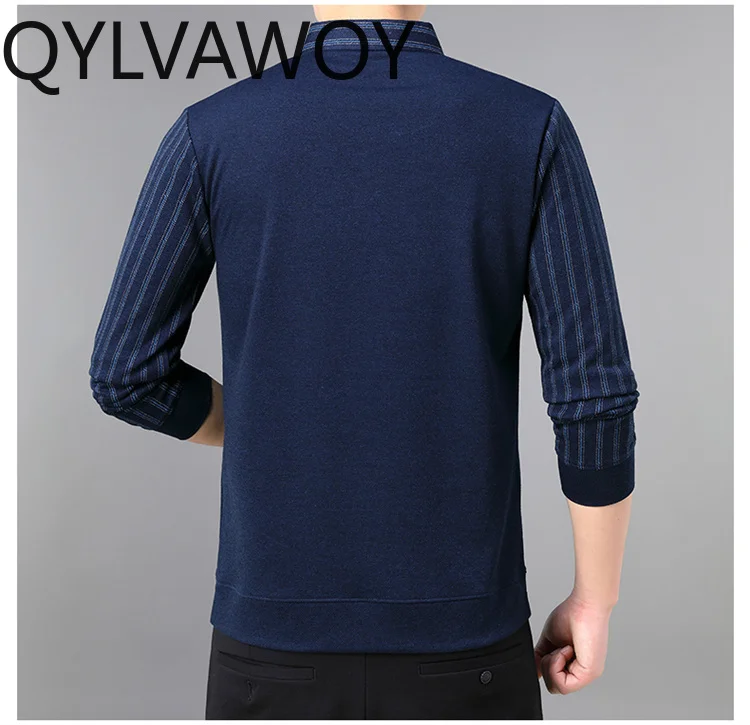 Зимняя мужская одежда QYLVAWOY 100% свитеры в полоску деловые повседневные пуловеры