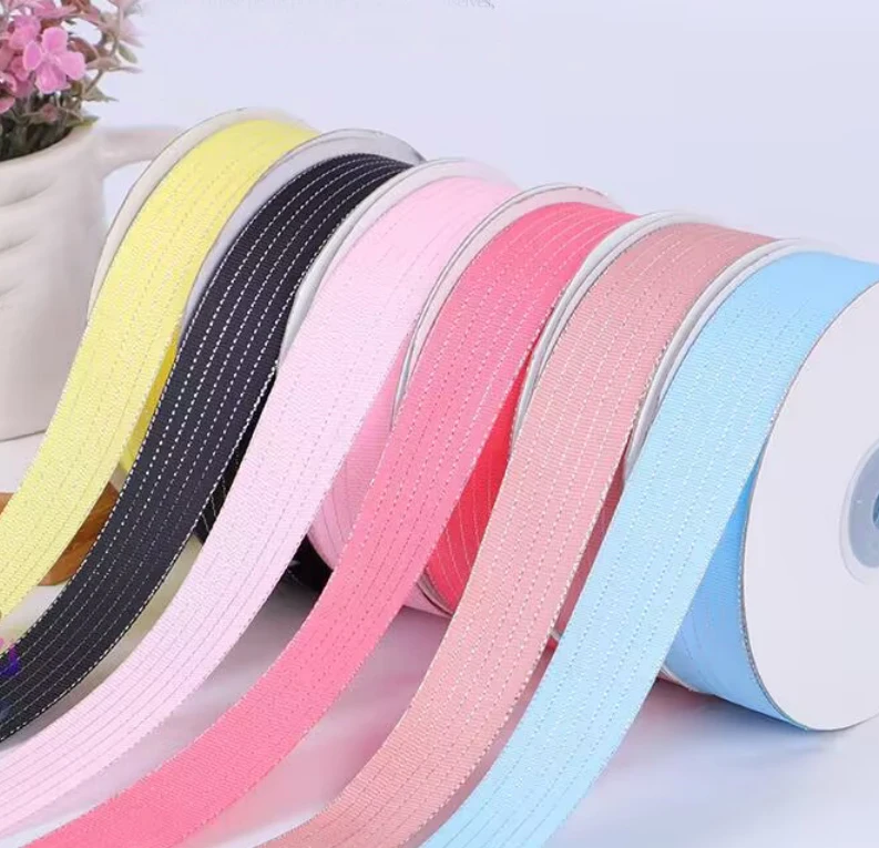 

25MM 91Yards Silver Wire Thread Ribbon DIY Handcrafted Headdress Hair Bows Clothing Accessories Gift Packaging Crafts