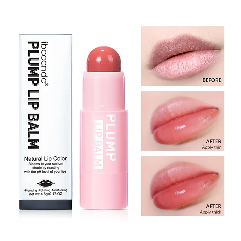 

Hydrating Lip Plumping Balm Pink Lips Plumping Lipstick Long lasting Moisturizing Lip Balm Power-full Plump Lip Balm 4.8g