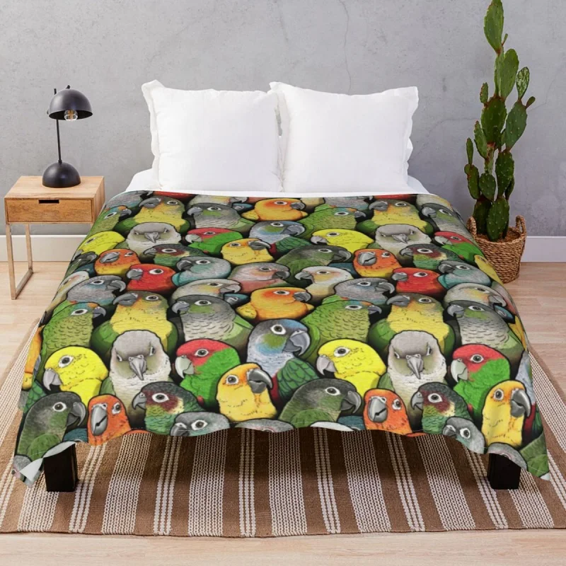 

Colour Of Conures Thick blankets Flannel Spring Autumn Comfortable Throw Blanket for Bed Home Cou Camp Cinema