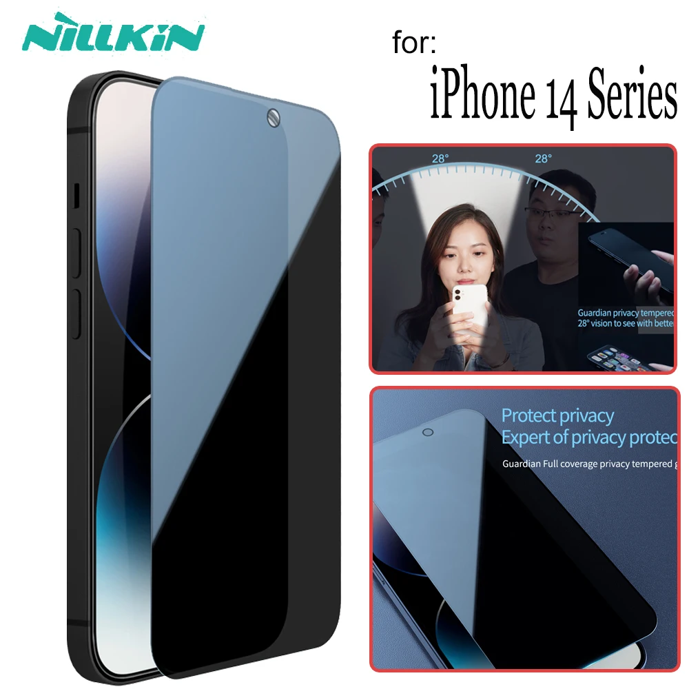 

Nillkin Tempered Glass for iPhone 14 Pro Max Screen Protector Full Coverage Anti Glare Privacy Protect Film for iPhone14 Plus