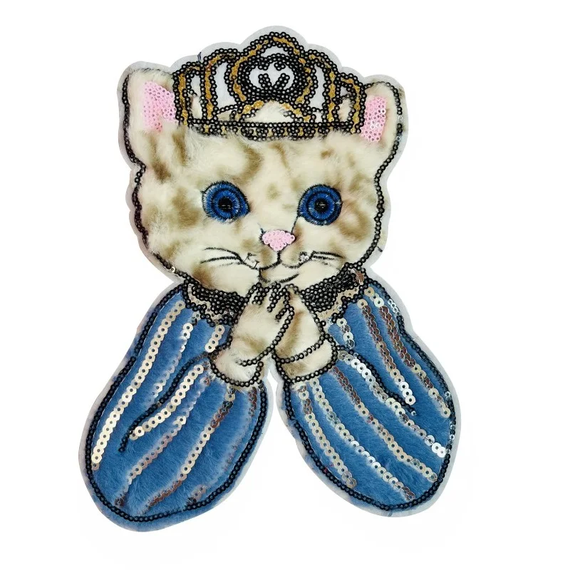 5PCS rown Fox Flower Cat Felt Patch Animal Applique Garment Parches Para La Ropa Sew On Sequin Patches Clothing Accessories - купить по