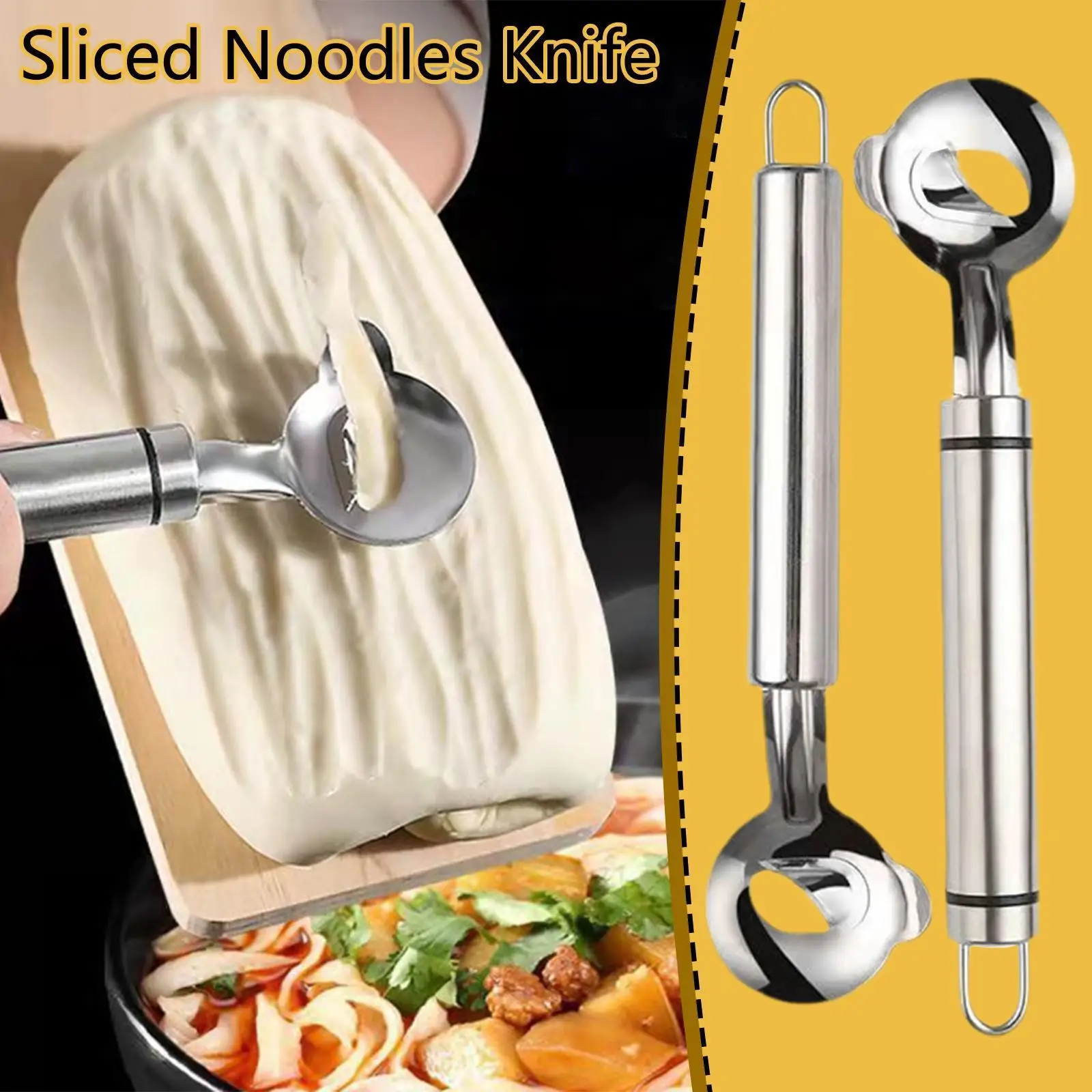 

Household Steel Noodles Dough Cutter Manual Cooking Knife Sliced Gadget Noodle Kitchen Wide Pasta Mouth Tools U8j0