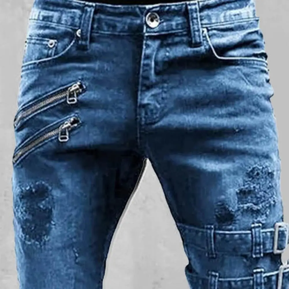 Dropshipping!!2021 Fashion Street Tight Men Jeans High Waist Denim Non-shrink Male Jeans Long Pants
