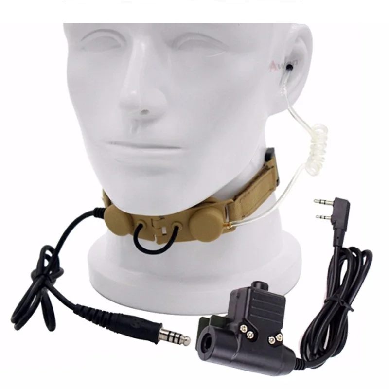 

New` Z Tactical Throat Mic Z003 Air Tube Headset with U94 PTT for Two Way Radio BaoFeng UV-5R UV-5X UV-82 TH-UV8000D H777