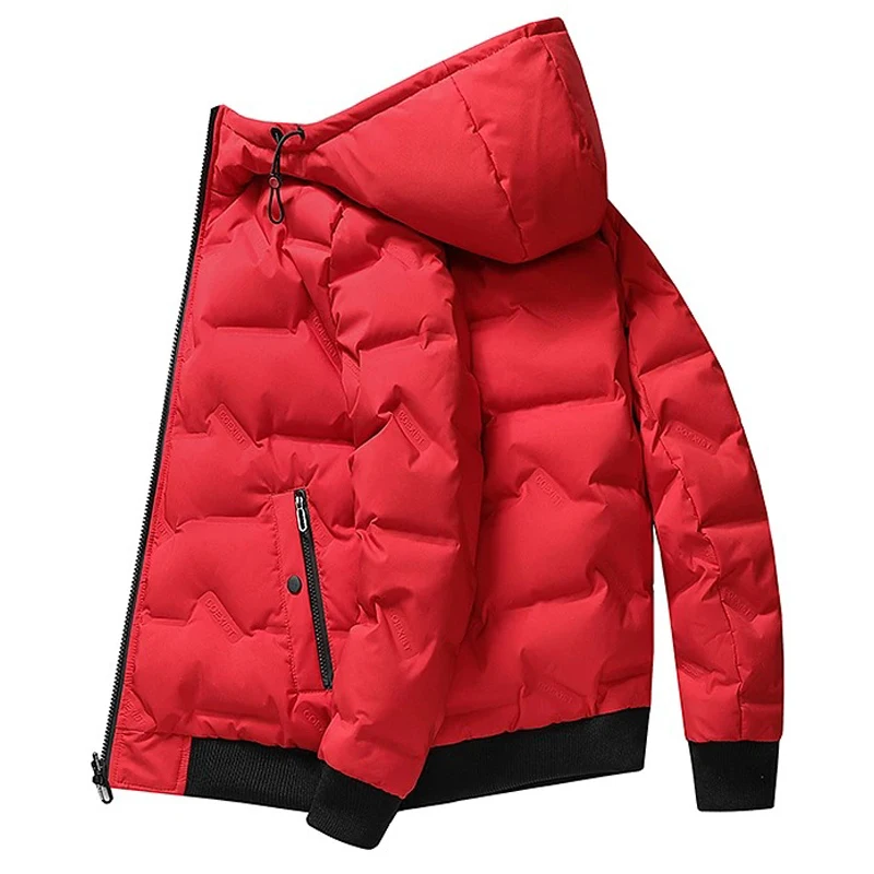 Пуховик мужской с капюшоном Повседневная теплая парка зимнее пальто на белом